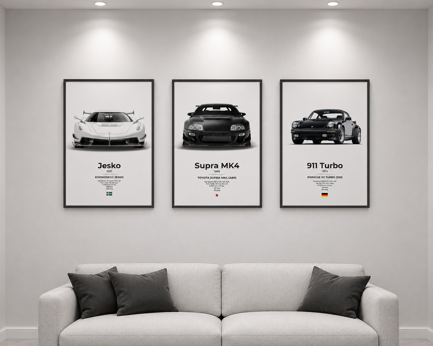 Trinity Car Frames White