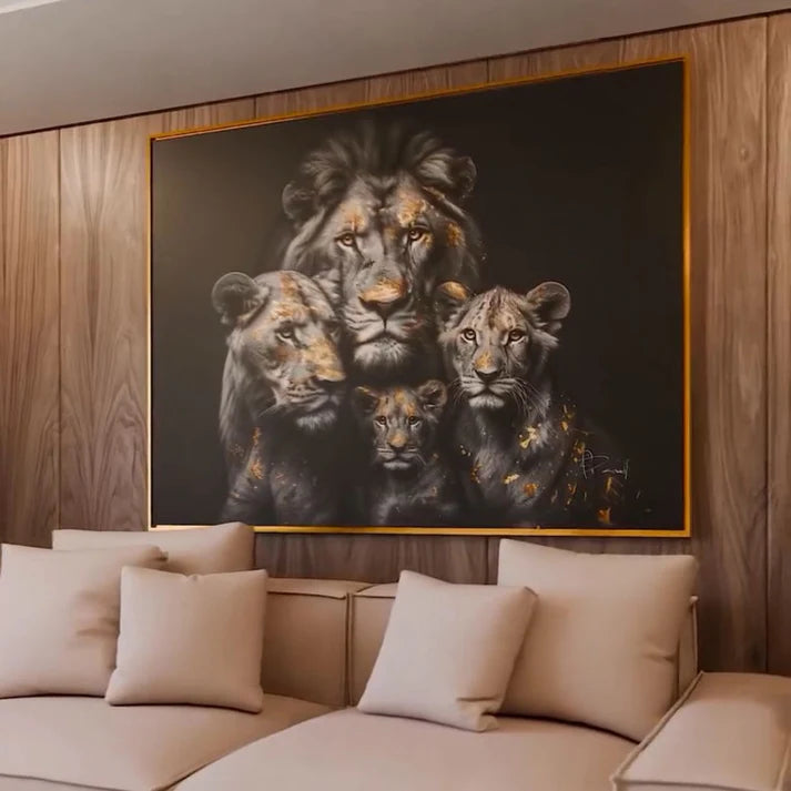 Golden Leaf Lion Family.