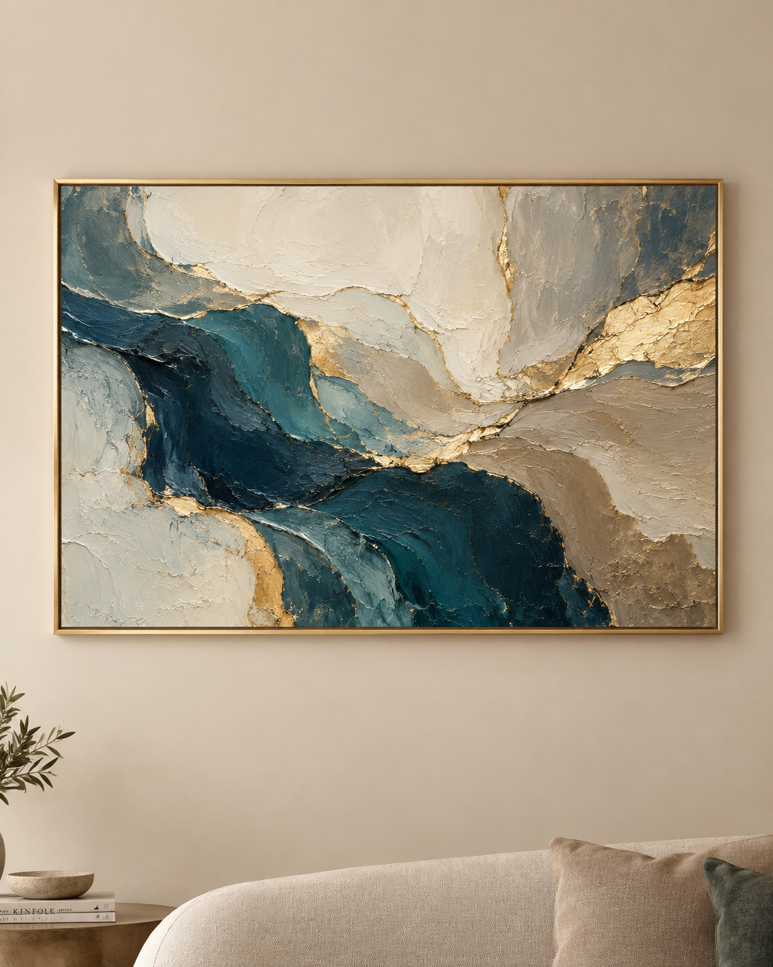 Teal & Gold Abstract Harmony