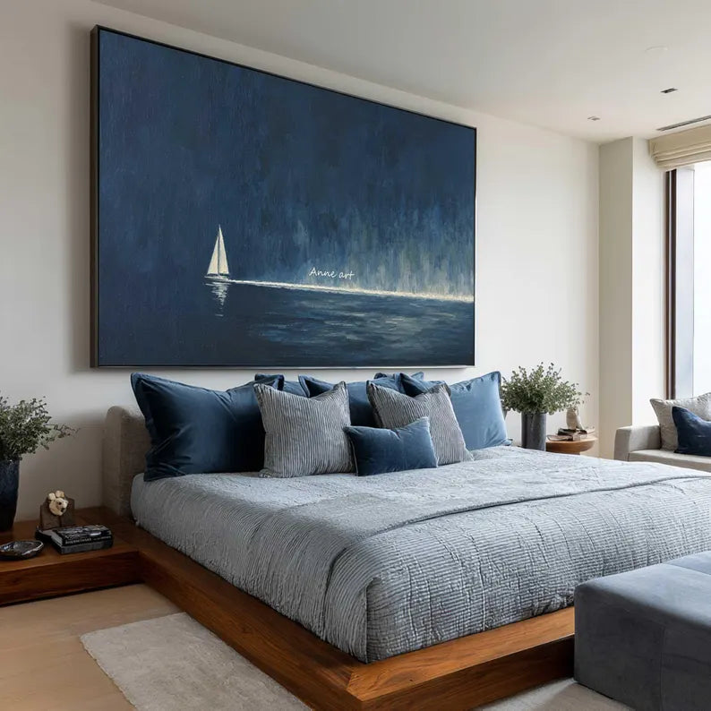 Dark Blue Rainy Seascape