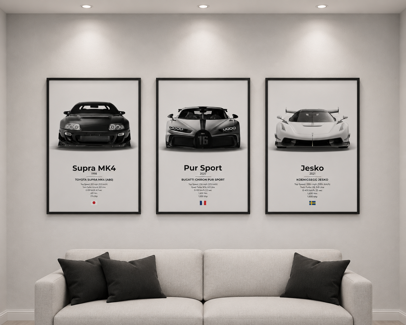 Trinity Car Frames White