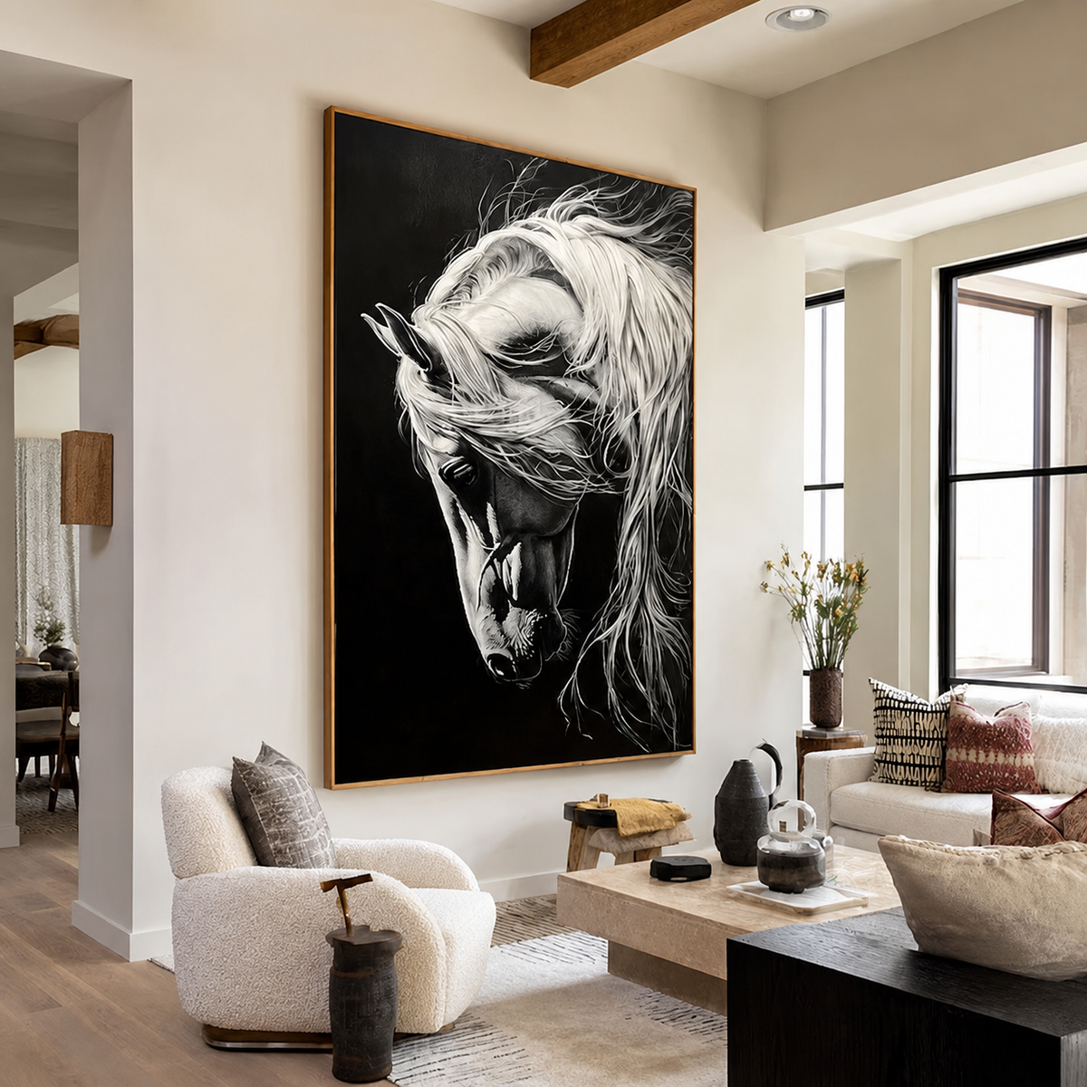 Black & White Horse Art