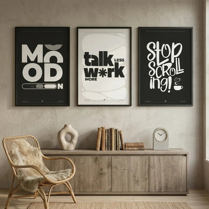 Hustle Script Digital Wall Poster