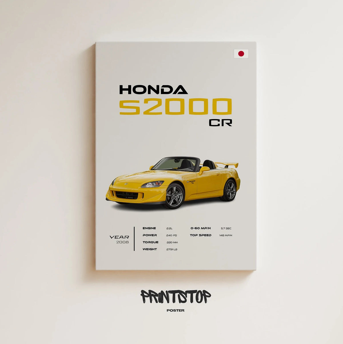 HONDA S2000 Poster  : Luxury SUV Car Lover Print.