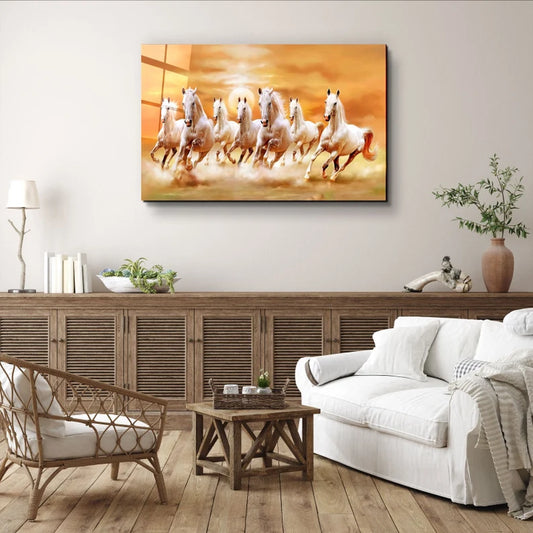 Lucky Horses Glass Wall Art