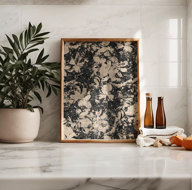 Neutral Abstract Floral Wall Art | Modern Botanical Printable for Minimalist Home Decor | Large Wall Art | Preppy Wall Decor