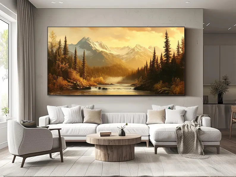 Gold Forest Wall Art Mountain