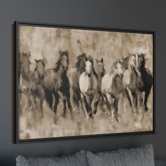 Running Horse Print Desert Landscape