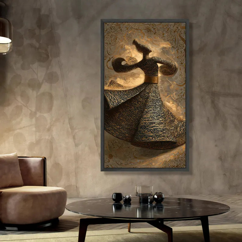 Whirling Dervish Canvas, Sufi Dance Art