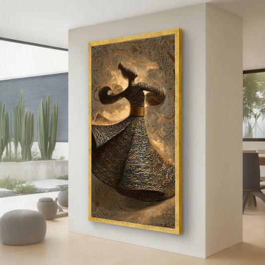 Whirling Dervish Canvas, Sufi Dance Art