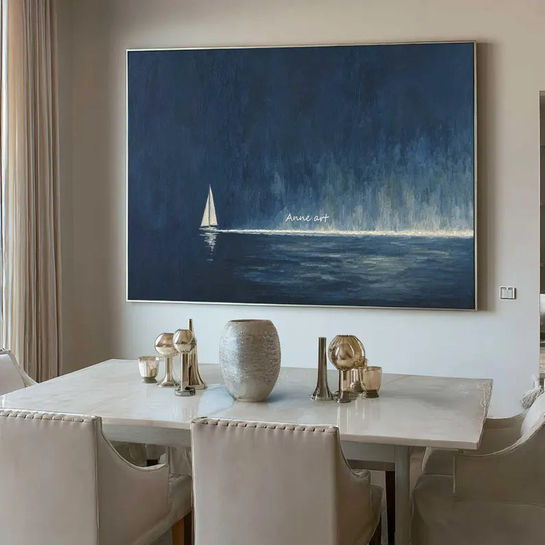 Dark Blue Rainy Seascape