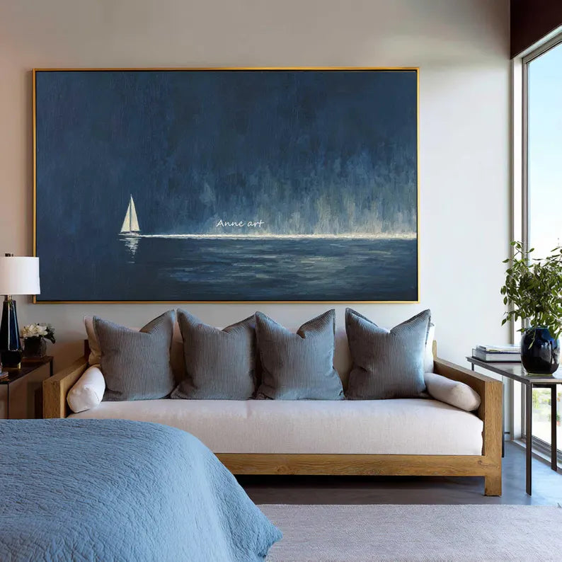 Dark Blue Rainy Seascape