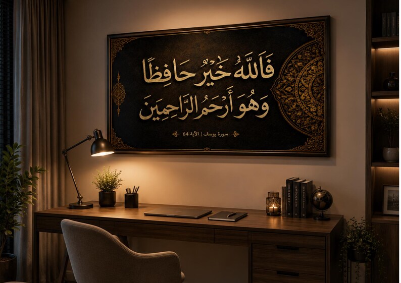 Quran Verse Wall Art – Gold Arabic Calligraphy Islamic Decor