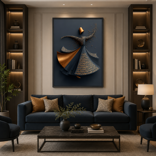 Whirling Dervish Canvas, Sufi Dance Art