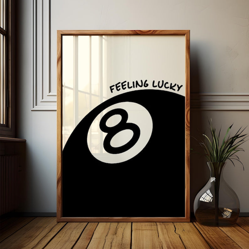 8 Ball Retro Black Decor