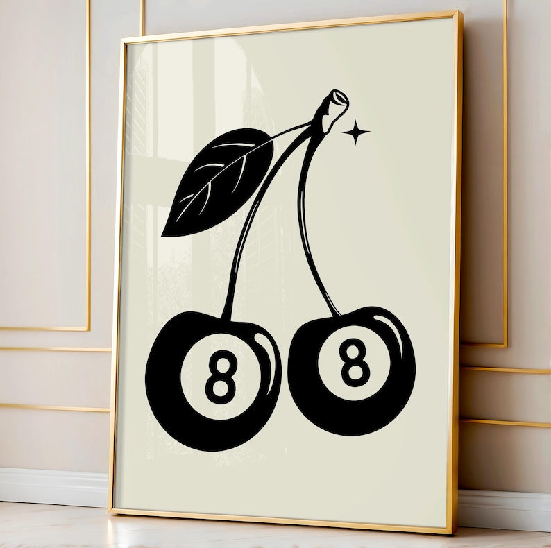 8 Ball Retro Black Decor