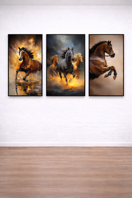 Power in Motion – Set of 3 Horse Frames