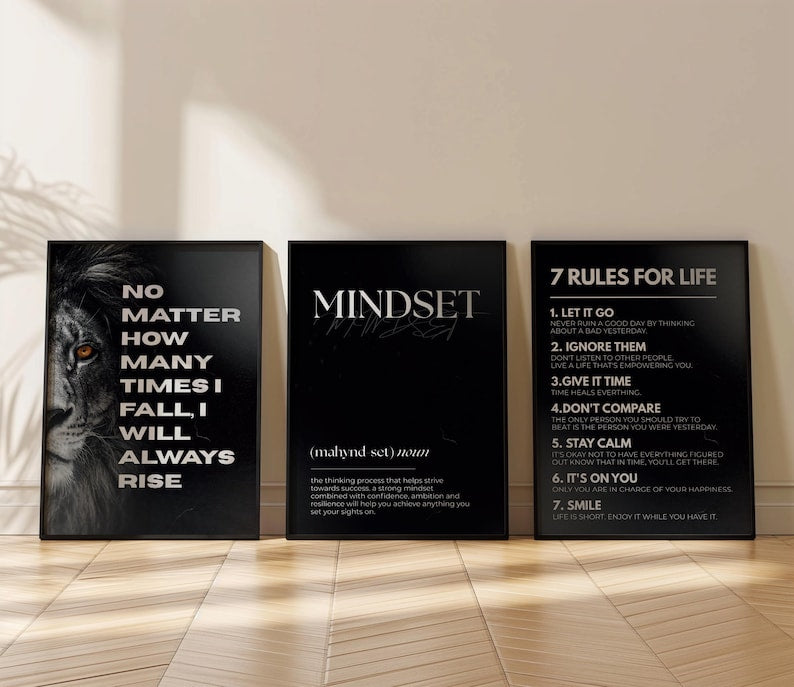 Set Of 3 Motivational Wall Frames