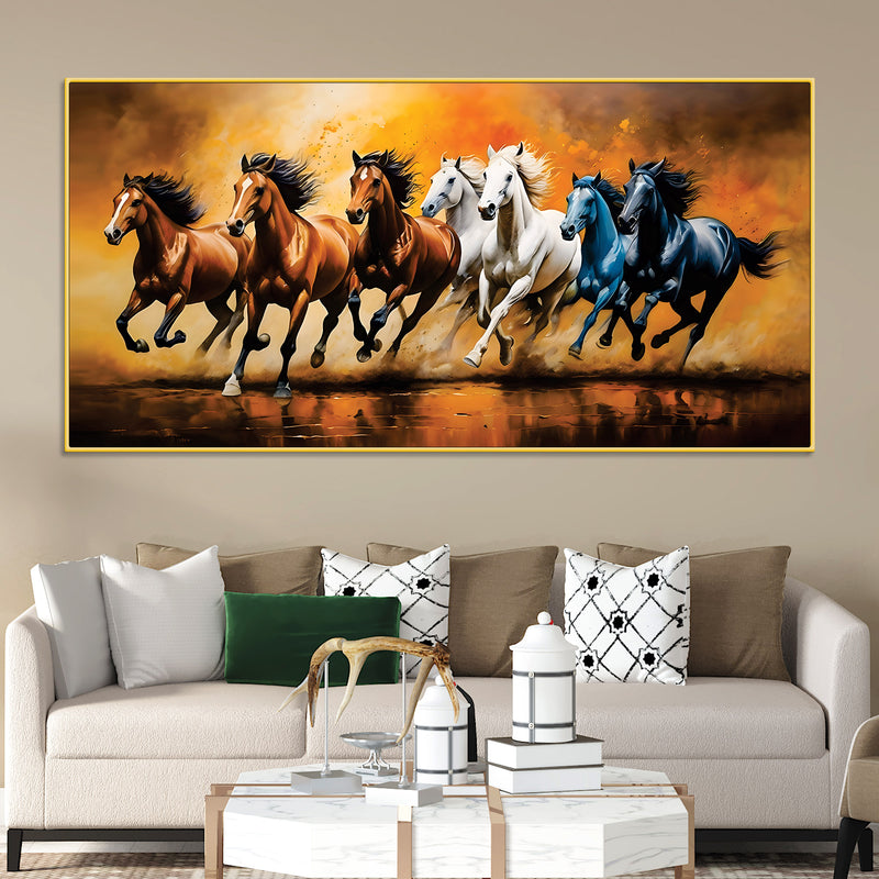 Scenic view of Seven Horses Running