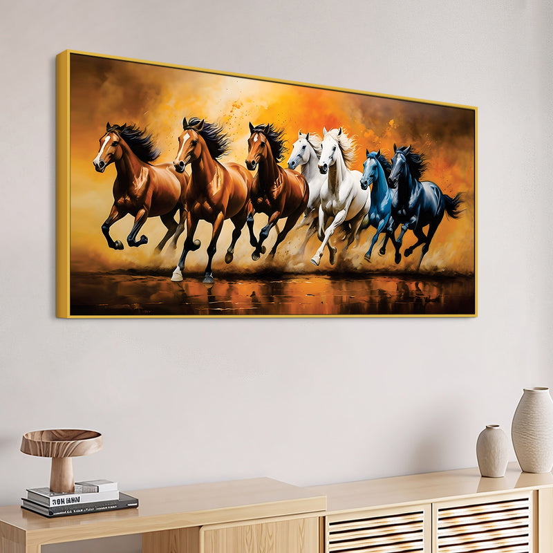 Scenic view of Seven Horses Running